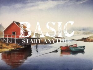 Canadian Landscape. Nova Scotia. Watercolour course. Intermediate. BASIC.