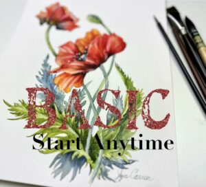 Oriental Poppies. Watercolour tutorial. BASIC