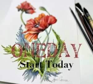 Oriental Poppies. Watercolour tutorial. ONEDAY